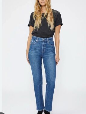 PAIGE High-Rise Straight Leg Jeans - Blue